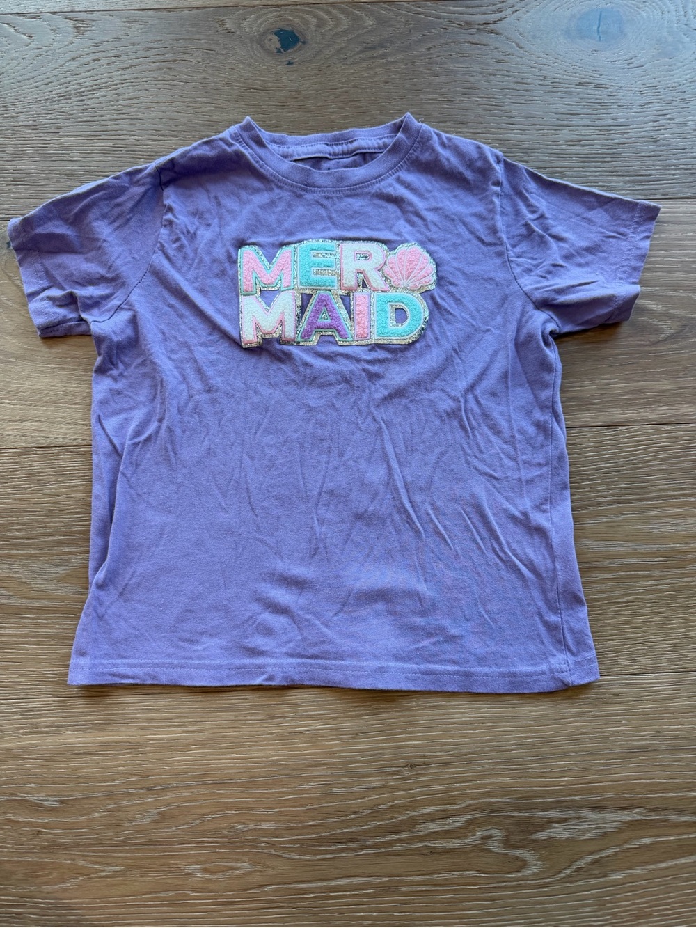 Sweet Wink Purple Mermaid Patch Short Sleeve Tee